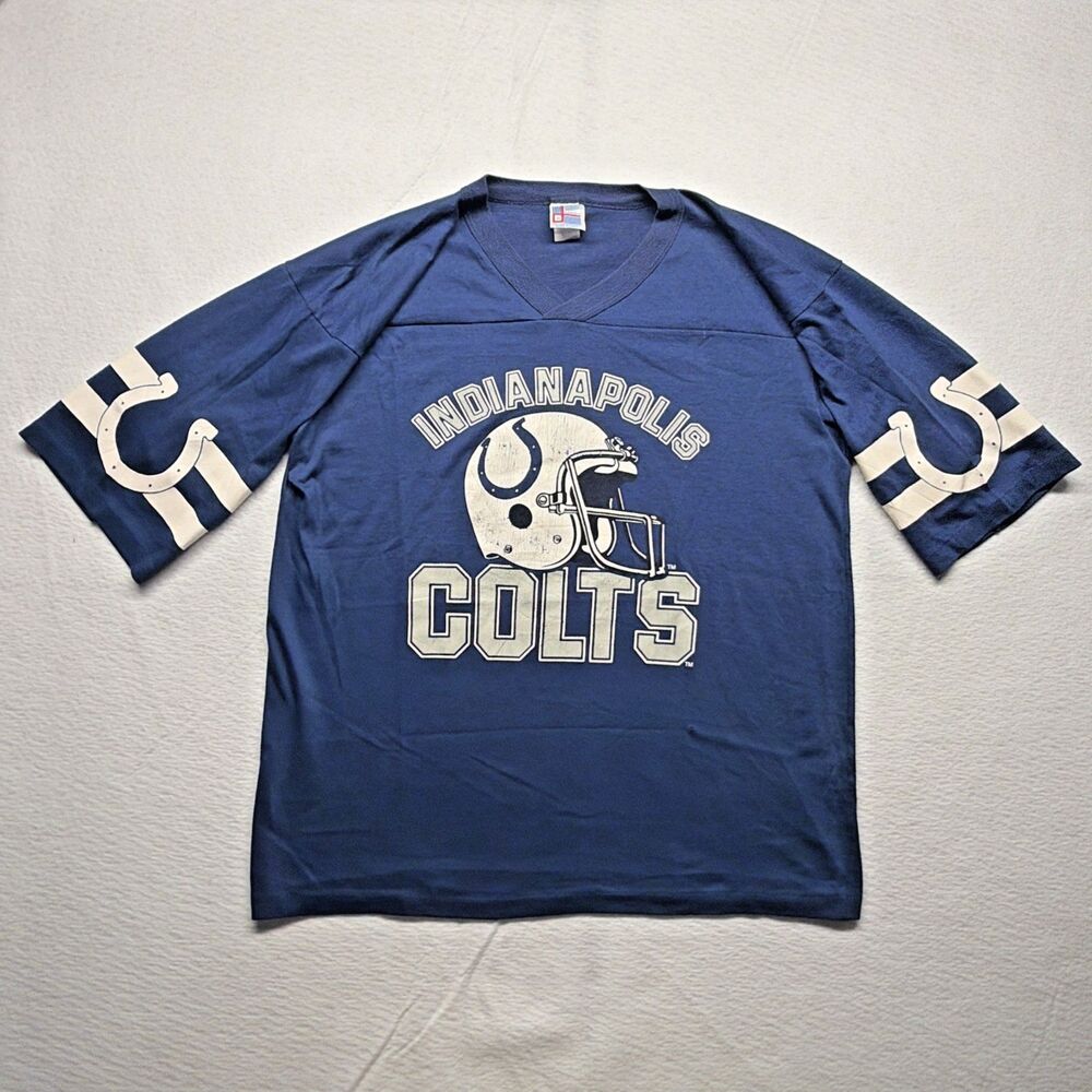 Vintage 80S Garan Indianapolis Colts Jersey T-Shirt Blue Men’s XL